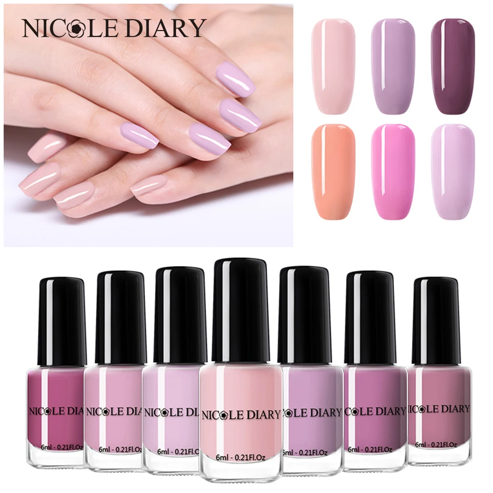 

NICOLE DIARY Series Nail Polish 6ml Peel Off Nail Art Lacquer Pure Nail Color Pink Manicure DIY Design Varnish Water-Based
