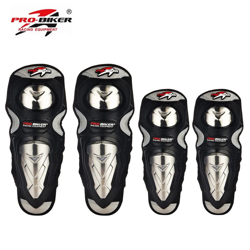 

PRO-BIKER Motorcycle Riding Protective Gear Knee Pads with Stainless Steel Shell Motocross Off-Road Racing Knee Protector Guard