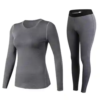 

Hot Ladies 2 Pcs Sport Running Top Leggings Set Jogging Long Pants Gym Trainning Clothing Quick Dry Female Sets Female Tracksuit