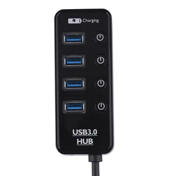 

Ouhaobin USB3.0 HUB 2.4A Charging 4 Ports Wired Super Speed 5Gbps Hub With ON/OFF Switch LED For Tablet Drop Shipping 411#2