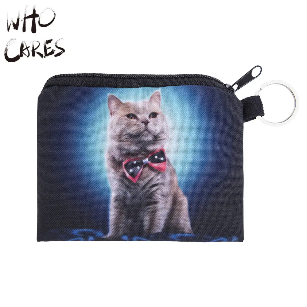 Who Cares животное кошка собака мини квадратная монета кошелек 3D женский кошелек Porte Monnaie Bolsa Feminina сумка на молнии девушка сумки для ключей