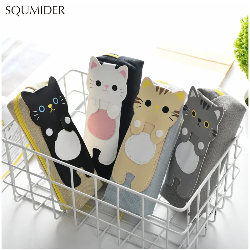 

4 Colours Pencil Case Kawaii Cats Pencilcase Stationery School Supplies Pencils Storage Pencil Cases School Supply
