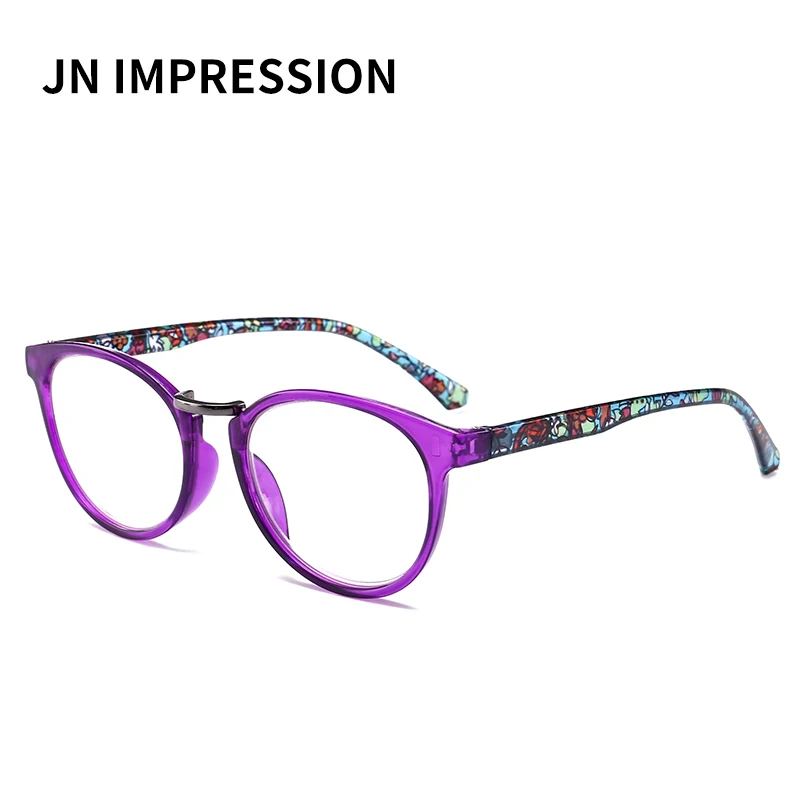 2019female fashion brand designg Glasses Lightweight transparent round frame reading glasses resin lens 1.0-4.0 diopter T18163