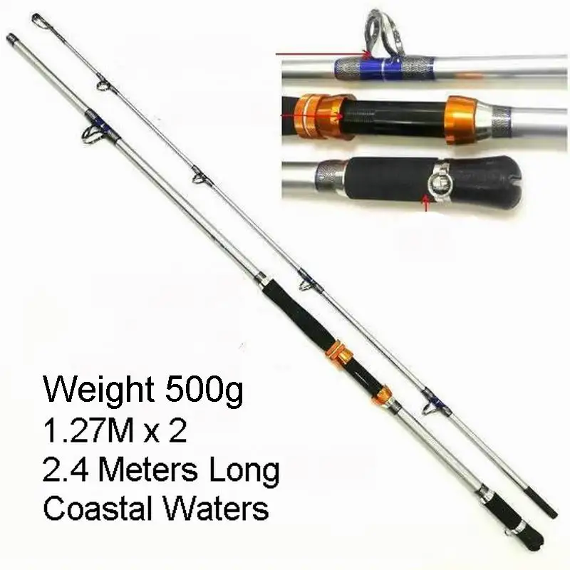 

Powerful Ocean or Coastal Waters Boat Professional Fishing Rod Carbon Fiber and Metal 1.8 2.1 2.4 2.7M