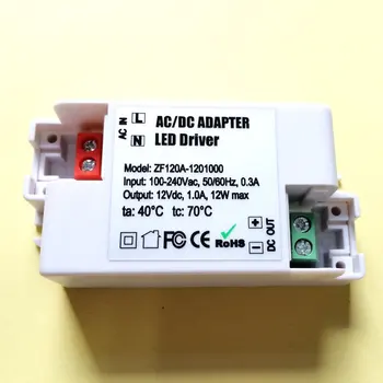 

250PCS/LOT DC12V1A 12W Mini Ultra-thin LED Drive power supply AC/DC Adapter