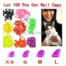 Лот 100 шт 14 цветов мягкие кошачьи лапки для ногтей для домашних животных лапы для контроля когтей+ 5 шт. Клей Размер XS S M L