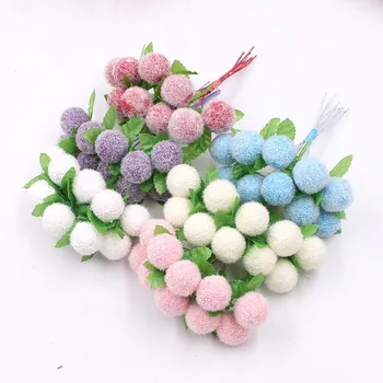

10pcs Foam Cherry Stamens Chiffon Artificial Flower Wedding Home Decoration diy Wreath Gift Box Cut & Clip Craft Fake Flower
