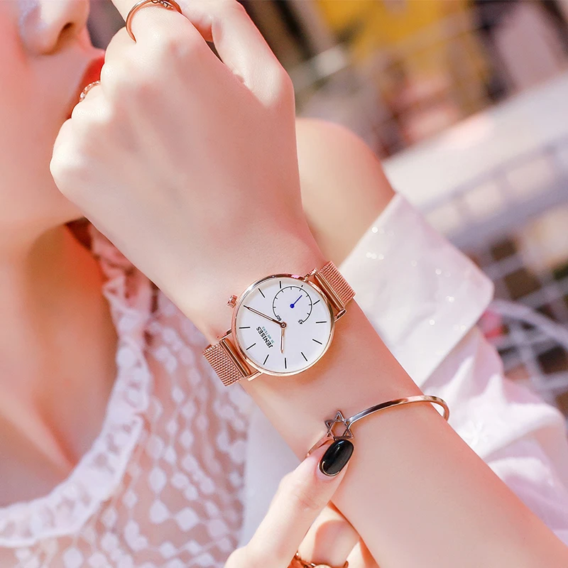 

Hot Sales Women's Quartz Wristwatches hook buckle Digital Ladies Watches 30m water resistant Fashion women simple watch top2019