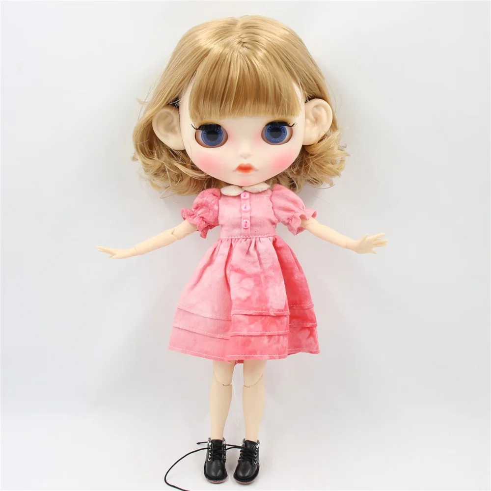 Ледяная фабрика blyth кукла 1/6 игрушка белая кожа соединение тела bjd золотые льняные волосы матовое лицо пользовательская кукла 30 см