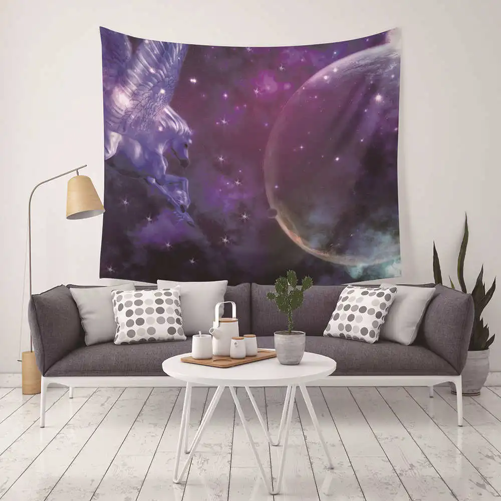 Hippie Macrame Fabric Decorative Bohemian Wall Hanging Tapestry Universe Printed Home Decor Beach Picnic Boho Mandala Tapestry