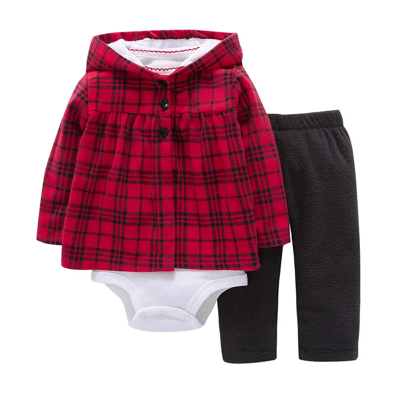 2018 New Bebe Baby Girls Boys Clothes Long sleeves Hoodies Sweater+Trousers+Bodysuits Winter 3 Pieces Sets Newborn baby clothing