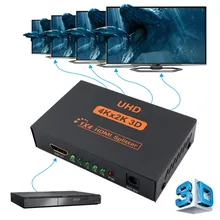 3D 4 K* 2 K Full HD 1080 p 1X4 Переходник HDMI разветвитель 4 порта концентратор ретранслятор усилитель конвертер для HDTV с Европа США Великобритания Австралия адаптер питания