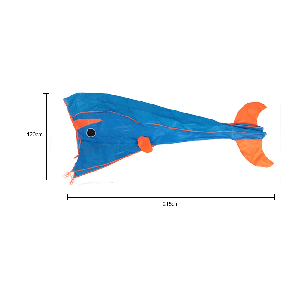 3D огромный мягкий Parafoil Большой дельфин синий Кайт + 30 м ручка линии Спорт на открытом воздухе легко летать бескаркасных Синий Спорт