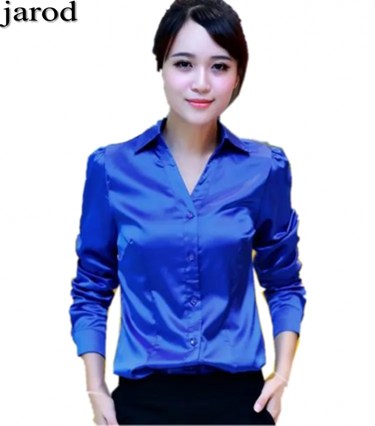 font b Women b font silk satin font b blouse b font button long sleeve