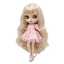 Фабрика blyth кукла белая кожа матовое лицо соединение тела с челкой/бахромой длинные золотистые светлые волосы 1/6 30 см bjd 300BL3139 подарок для девочки