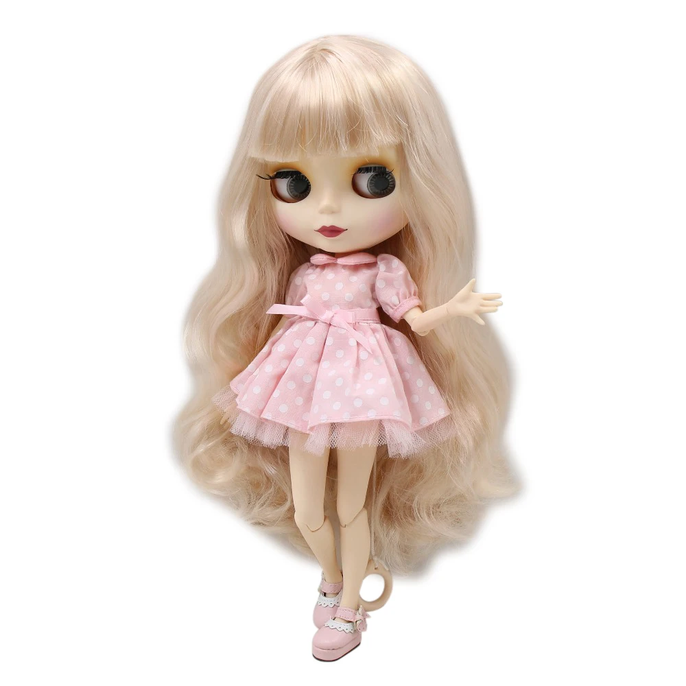 Кукла ICY DBS Blyth белая кожа матовое лицо сустав тело bjd светлые волосы 1/6 30 см игрушка