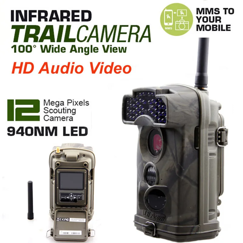 Free Shipping Ltl Acorn 6310WMG 12MP 940NM No Glow HD 1080P 100 Degree Lens MMS GPRS
