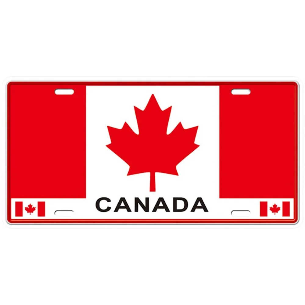 

Canada Flag Metal Tin Car Tags Plates Sign Poster Wall Sticker Art Painting Car Pub Bar Decor Home Decorations