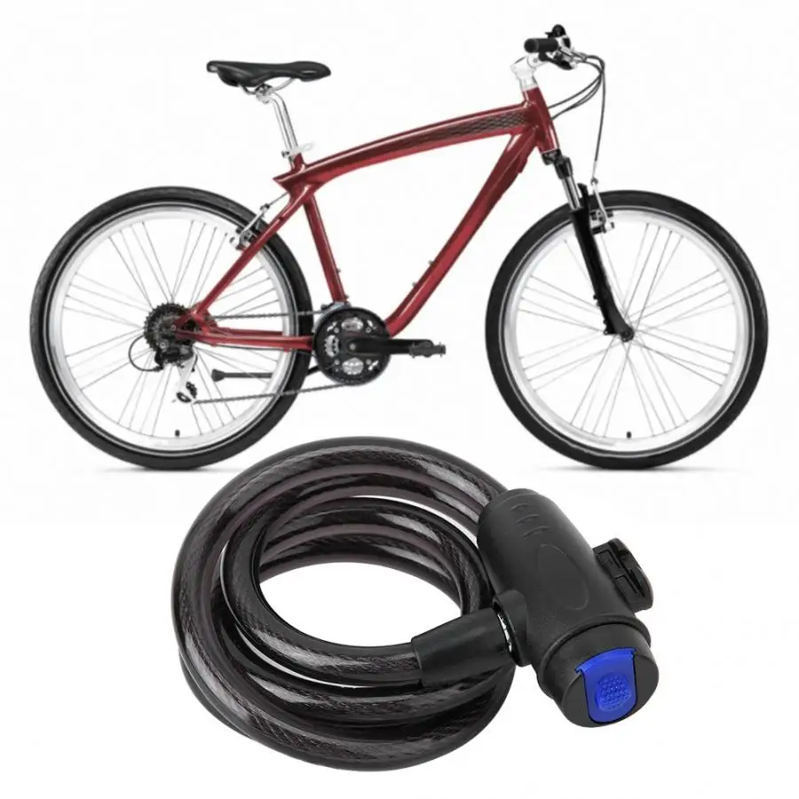 

Bike Bicycle Cycling Riding Steel Cable Chain Lock Anti-theft Security Black cerradura