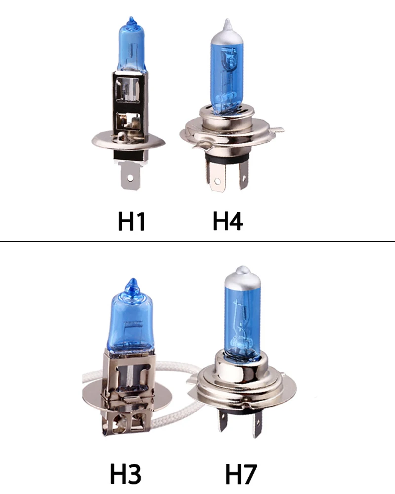 2 шт H4 галогенные 100 Вт H7 H1 H3 24V лампы для фар 5000K белые Автомобильные фары