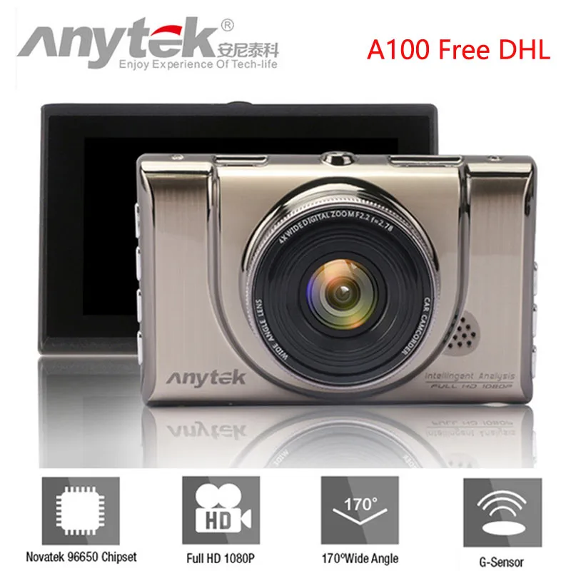 

2pcs/lots Free DHL Anytek A100 Car DVR Novatek 96650 Car Camera AR0330 1080P WDR Parking Monitor Night Vision Black Box
