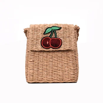 

MVK Cherry Summer Beach Straw Bag for Women 2019 New Boho Rattan Shoulder Bags Crossbody Luxury Designer Lady Totes Sac a Main