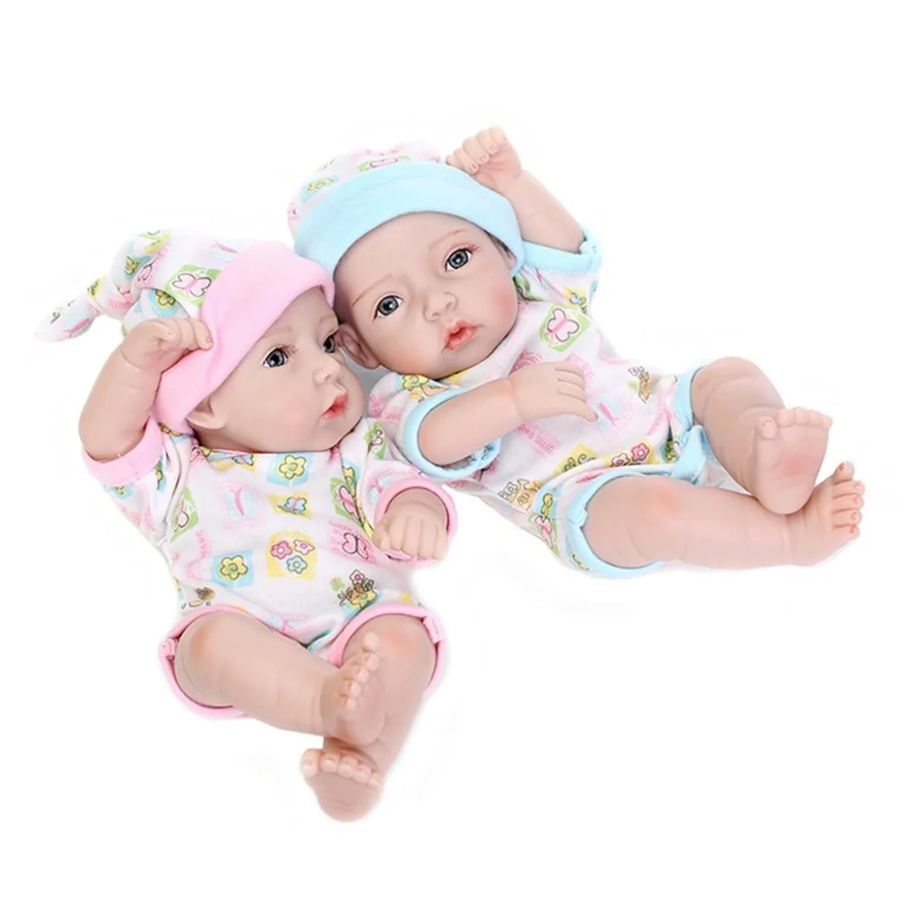 

NPK 28cm Mini Cute Reborn Doll Toys With Cradle Realistic Shower Soothing Play Lifelike Baby Doll Educational Toy Birthday Gift