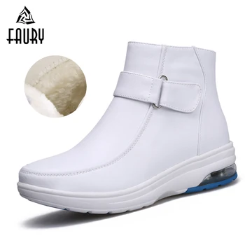 

White Nurse Work Shoes Women Soft High Quality Winter Warm Thick Shoes Hospital Doctor Medical Non-slip Shoes