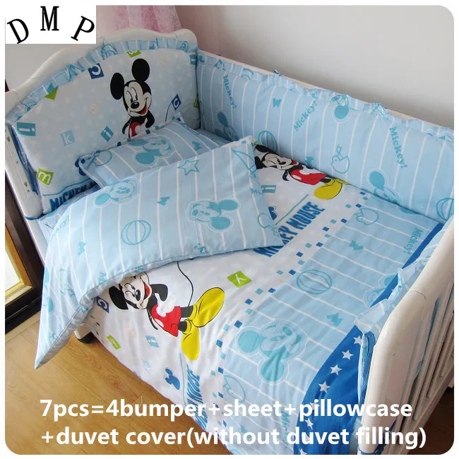 6 7pcs Cartoon Baby Bed Around Protetor De Berco Crib Bed Linen