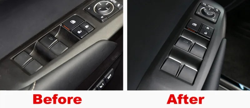 Chrome Interior Door Window Glass Lift Button Cover Trim Sequin ABS Styling Car Accessories Sticker For Lexus NX300h 200t 200 (3)