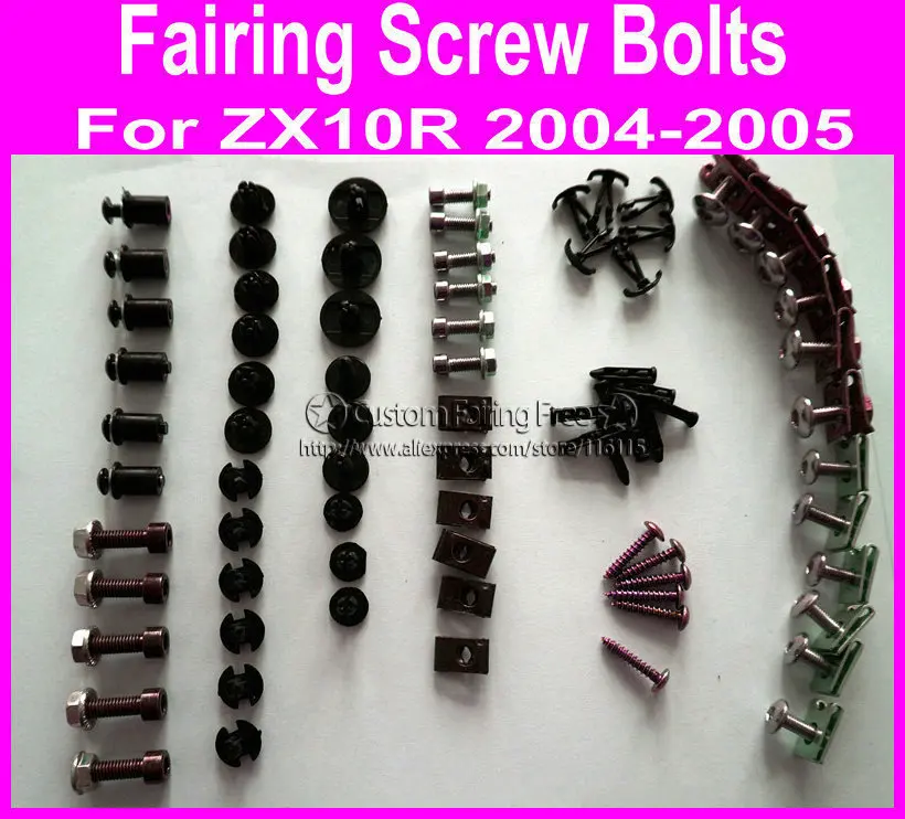 

Fitment parts screw bolts kit for Kawasaki 2004-2005 ZX10R black fairing dag screws coupling bolt set ZX10R 04-05