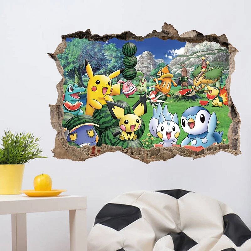 ポケットモンスターポケモンタンブラー行くピカチュウdiguda Diglett動物園3d窓穴ホームデカール壁ステッカー子供ルームnursry漫画ゲーム Wall Sticker Wall Sticker Kids Roomkids Room Aliexpress