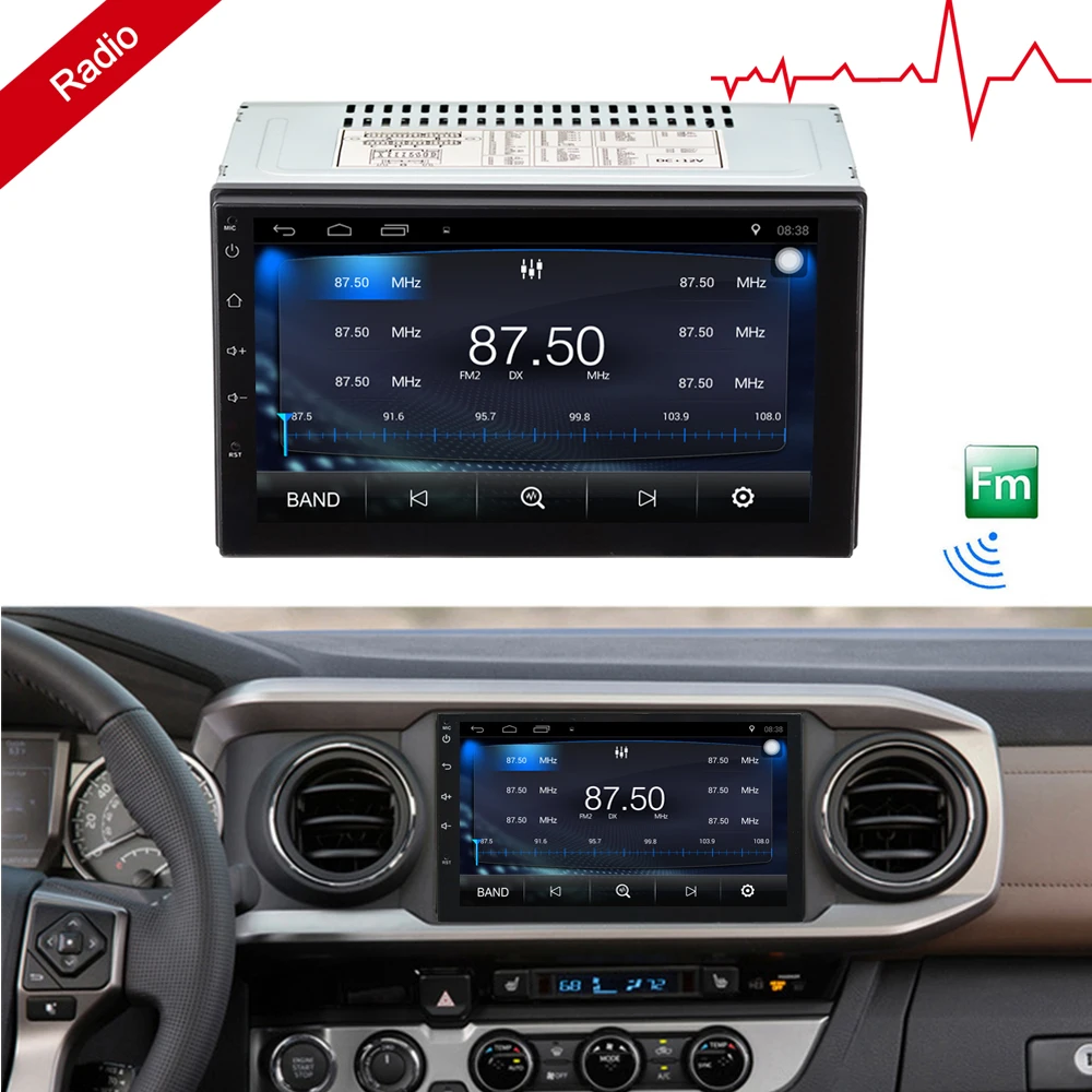 2 DIN android 6,0 Quad Core HD pantalla táctil incorporada Bluetooth Wifi AM/FM Radio 1 GB de RAM 16 GB ROM GPS de navegación del coche Autoradio