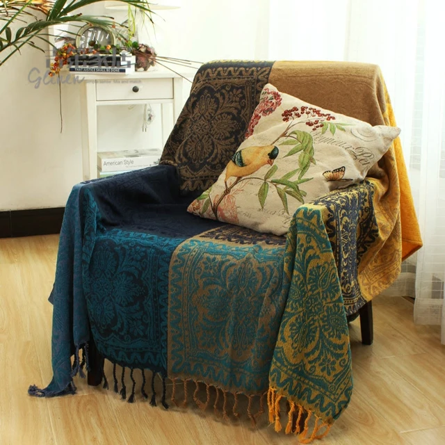 Cotton Throw Blanket Sofa Cover Thread Spain Velvet Cotton Throw Blanket Sofa Cover Thread Spain Velvet Chenilleline Decorative Carpet Mat Beach Towel