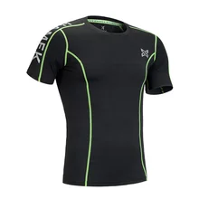 Спортивные Дизайнерские мужские обтягивающие колготки для фитнеса, рубашка для бега, Мужская футболка для бега с коротким рукавом, спортивная одежда для фитнеса