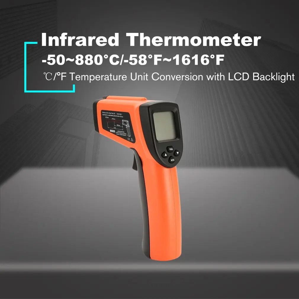 DT8011H цифровой ЖК-дисплей ручной инфракрасный термометр Температура метр тестер портативный красный лазер Бесконтактный ИК пирометр