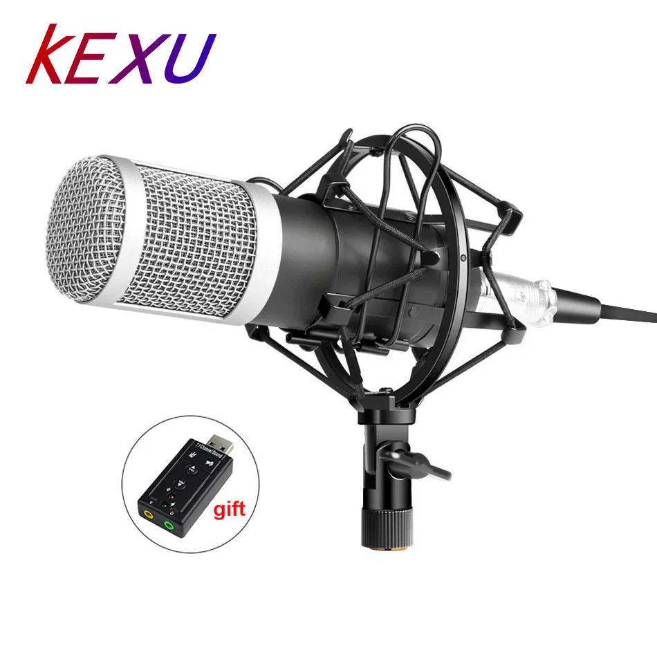 Профессиональный микрофон KEXU BM 800 конденсаторный для записи видео устройство