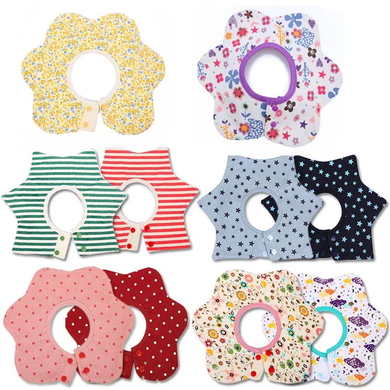 

Waterproof Saliva Towel For Infant Baby Bibs Flower Print Cotton Burp Cloth Boys Girl Kids Bib 360 Degree Rotation Bandanas
