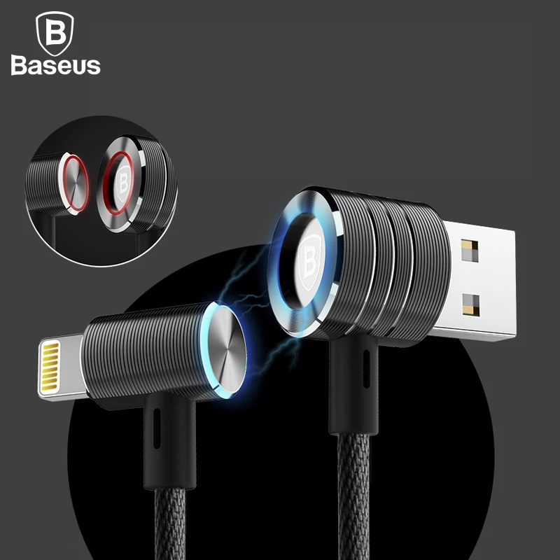 Baseus T type Cable(Side insert) For iPhone 2.1A High Speed Data