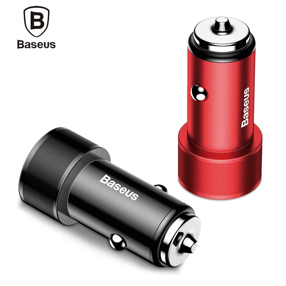 

Baseus QC3.0 Car Charger 36W Dual USB Quick Charger For iPhone 8 Samsung S9 Mini Car-Charger Cell Phone Travel Adapter Chargers