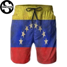 SAMCUSTOM Мужские Пот quick dry ультра легкие дышащие для отдыха дома Шорты Венесуэла 3D печать пляжные шорты