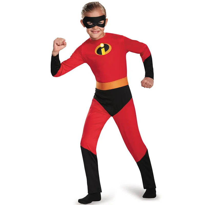 Аниме Incredibles 2 костюмы для детей комбинезон для мальчиков на Хэллоуин Карнавал супергерой нарядное платье