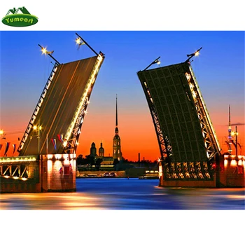 

5D DIY Diamond Painting Winter Palace Bridge Embroidery Cross Stitch Rhinestone Decor Modern Oil Painting Drawing Paintings