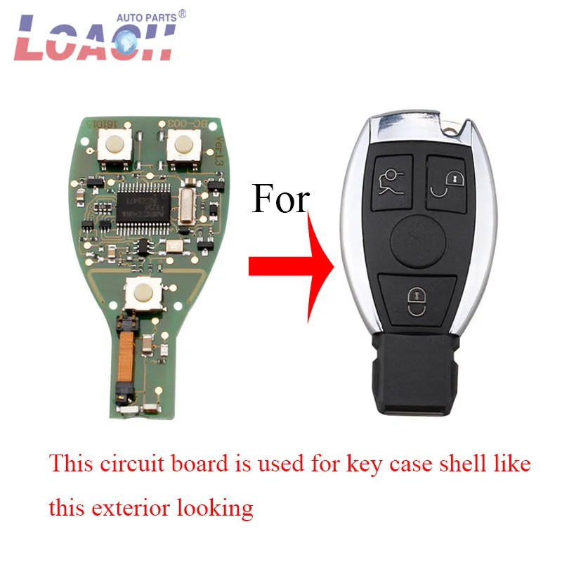 

3Buttons 433Mhz Smart Remote Key PCB Keyless Fob For Mercedes Benz year 2000+