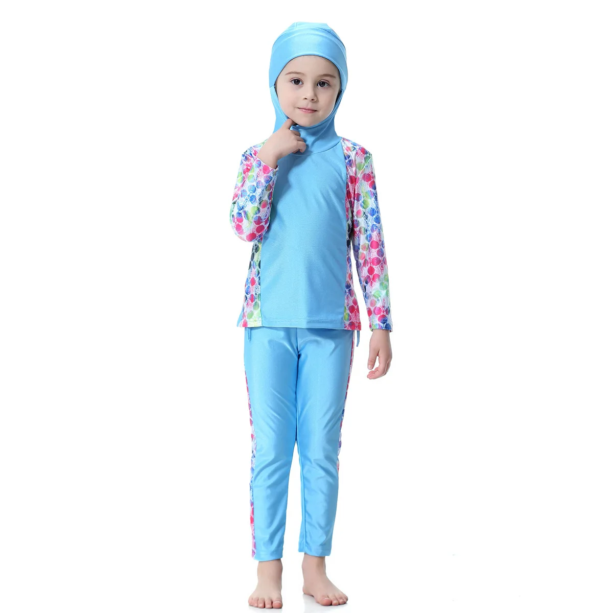 Мусульманских детей Плавание костюмы для девочек-мусульманок Плавание одежда Одна деталь Плавание костюм для младенцев купальный костюм для маленьких девочек, исламическое плавание костюмы дети Буркини