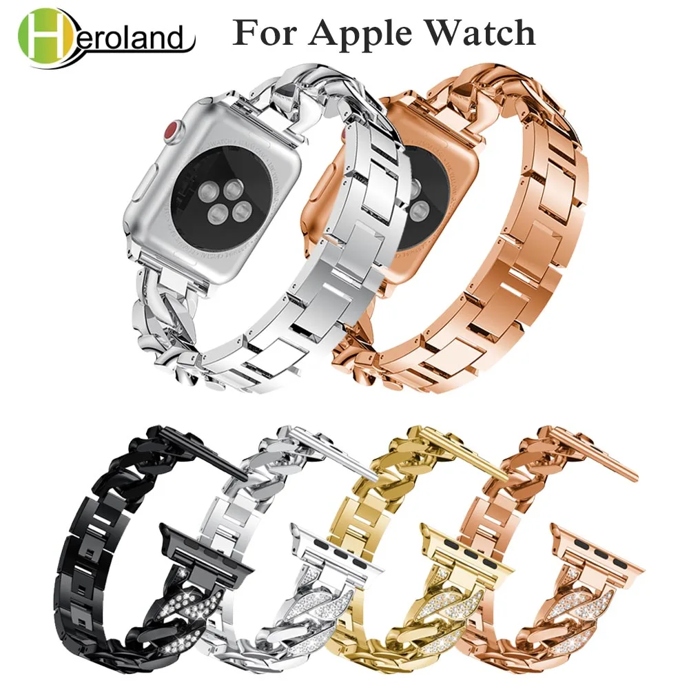 Браслет для часов Apple Watch band 38 мм/42 мм/40 мм 44 браслет из нержавеющей стали со