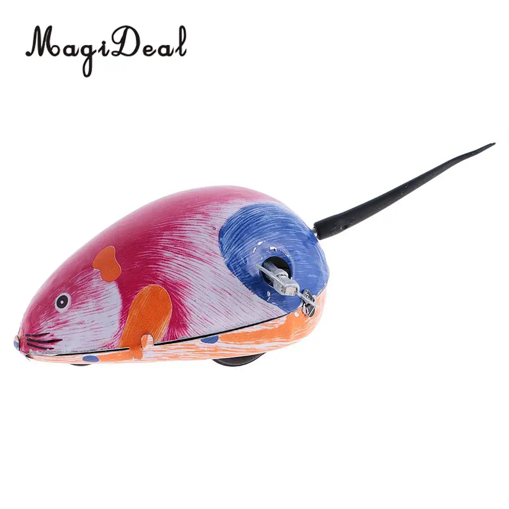 MagiDeal 1Pc Classic Metal Iron Mouse Wind Up Small Animals Crawl Clockwork Mouse Energy Toy for Children Teenagers Youth Gift