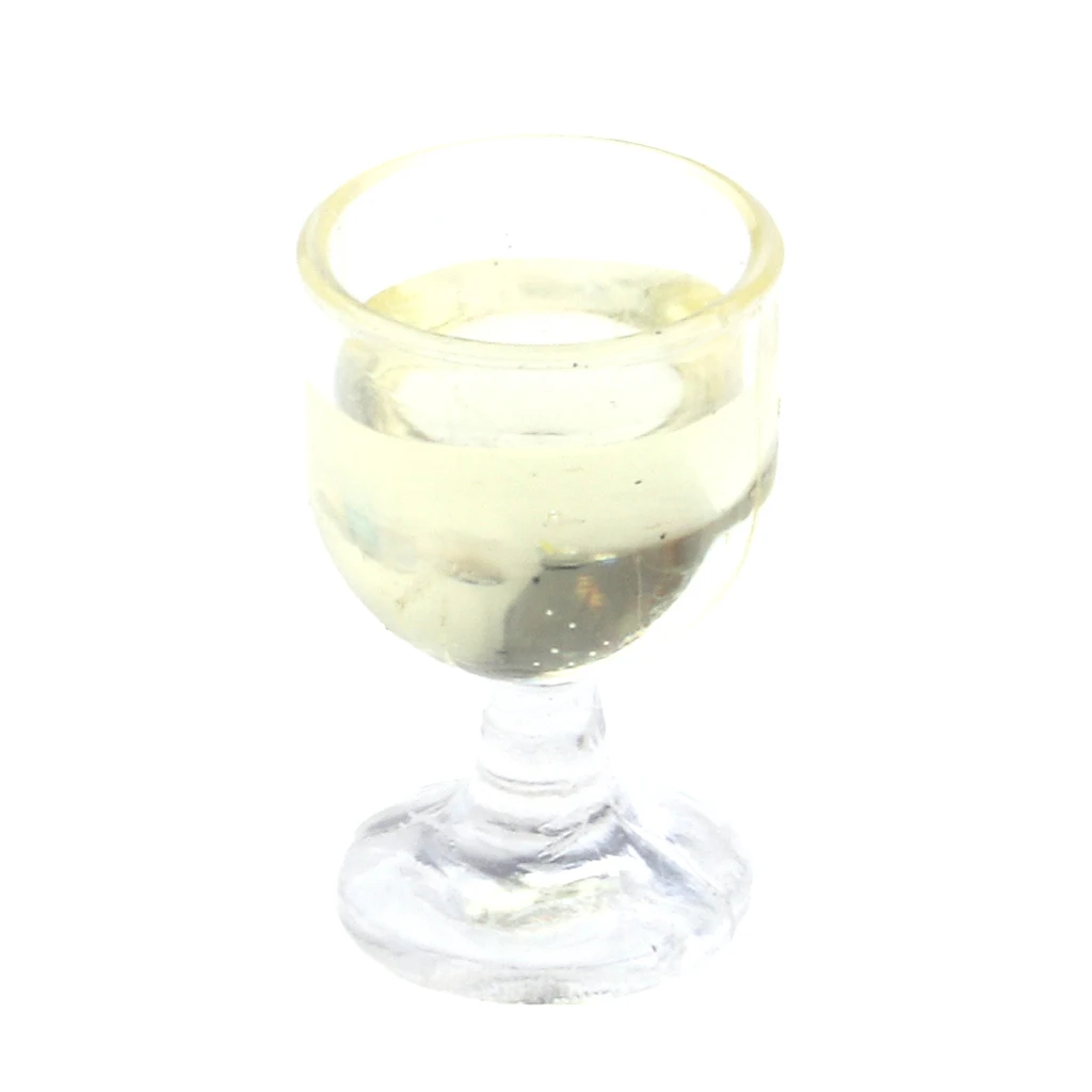 10 Pieces Wine Glasses Champagne Cup Goblet Dollhouse Miniature Colorful Life Scenes Decorations Kids Pretend Play Toy