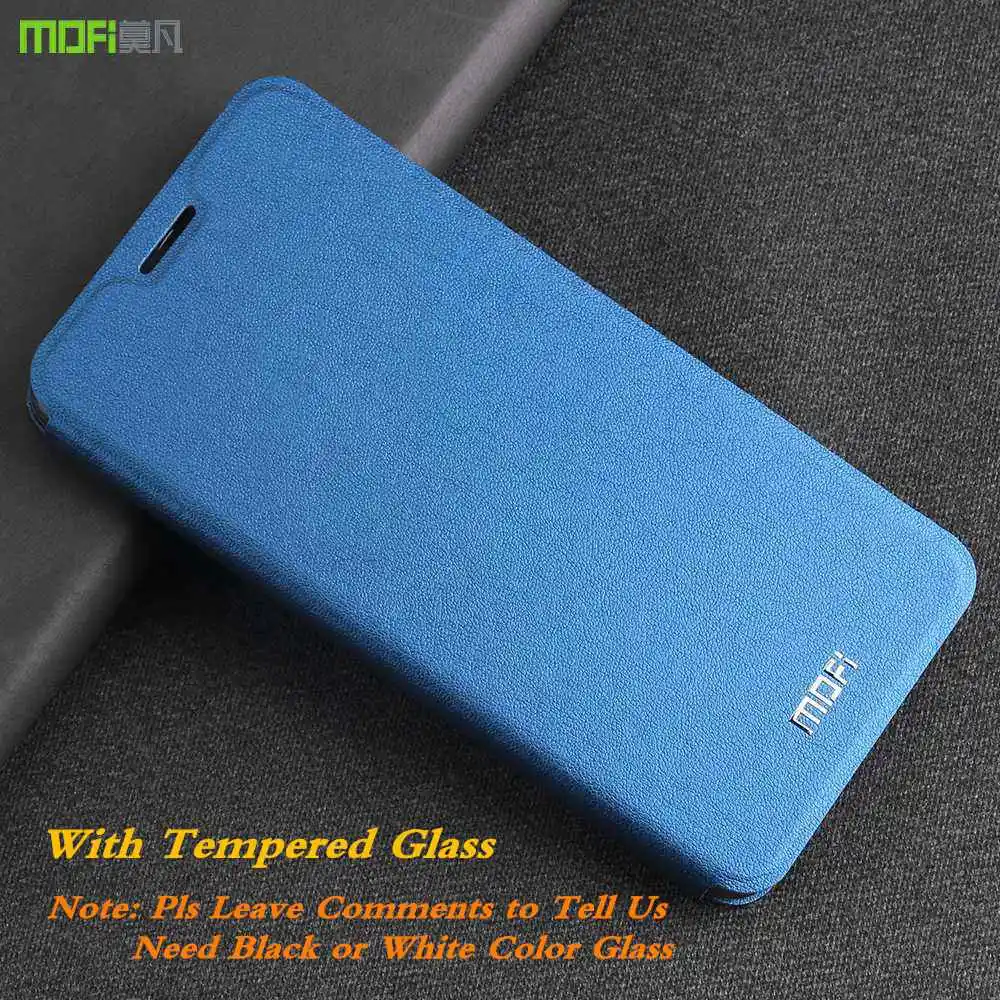 Чехол-книжка MOFi для samsung Galaxy A8 Star Global, чехол для A9 Star Lite из искусственной кожи, чехол для A6+ Plus, силиконовый чехол из ТПУ - Цвет: Blue with Glass