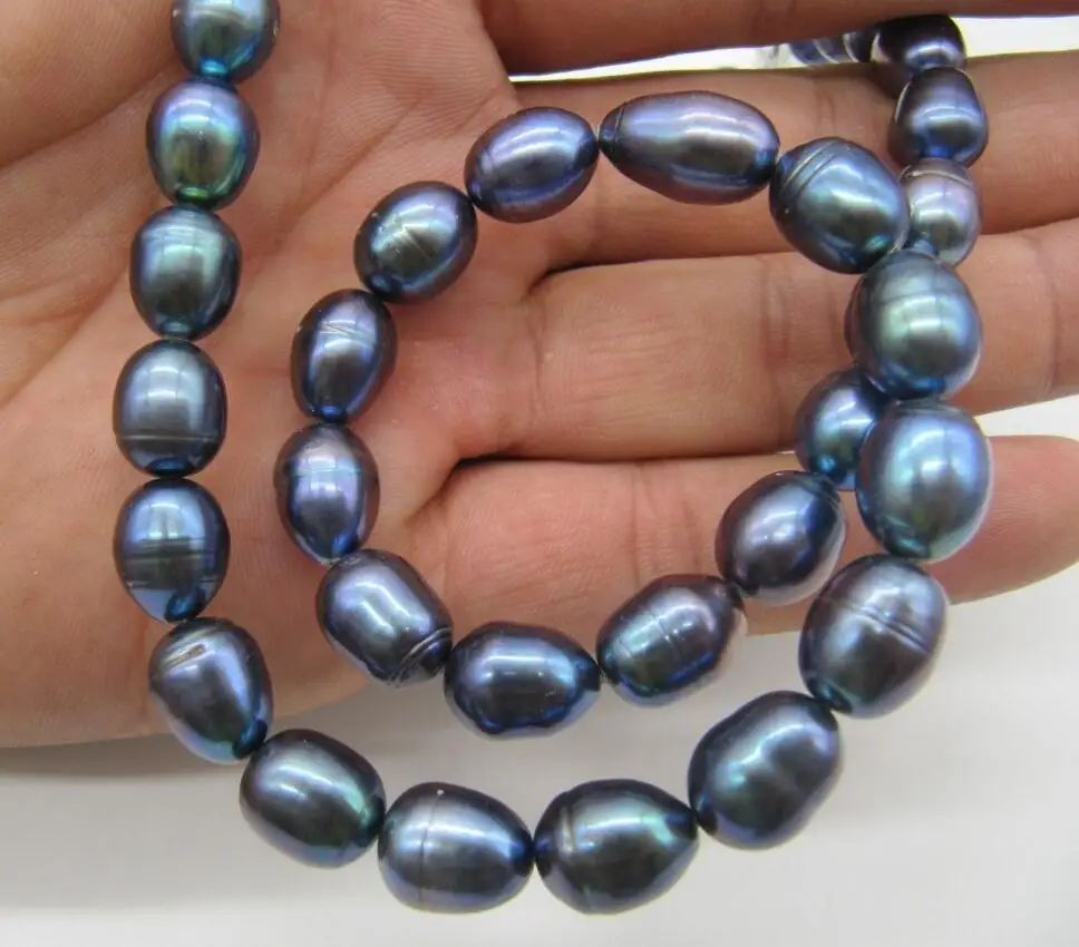 

10-11MM NATURAL TAHITIAN BLACK PEARL NECKLACE 18"